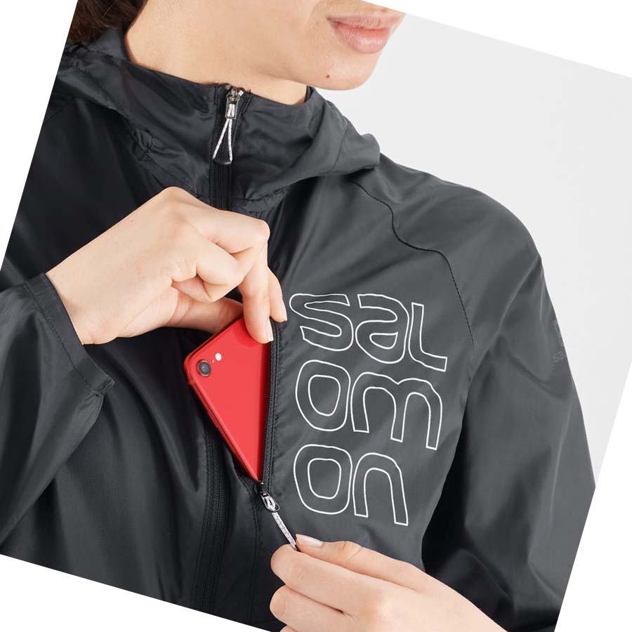 Salomon BONATTI CROSS WIND WINDBREAKERS Kadın Ceket Siyah | TR 2465LIS